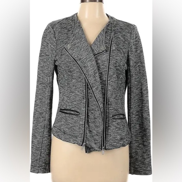 Bar III Double zipper jacket. Grey with white. Size medium - Picture 1 of 5